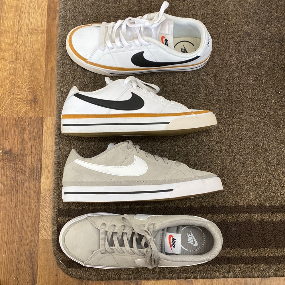 2 Pairs of Nike Court Legacy ‘White
Desert Ochre' & ‘Suede Cobblestone’